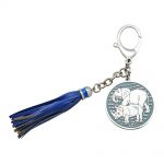 Blauw Neushoorn en olifant sleutelhanger voor raam of auto