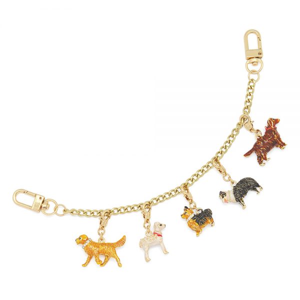 5 dogs lucky charm for handbag