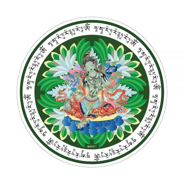 Green tara window amulet sticker