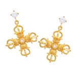 double dorje earrings yellow gold