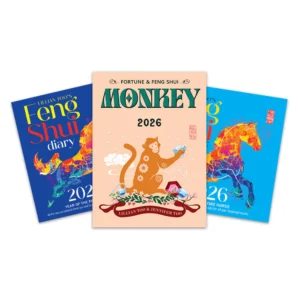 Boeken, set van 3 – Almanak, Diary en Aap/Monkey horoscoopboek 2026. Levering eind november/medio december 2025